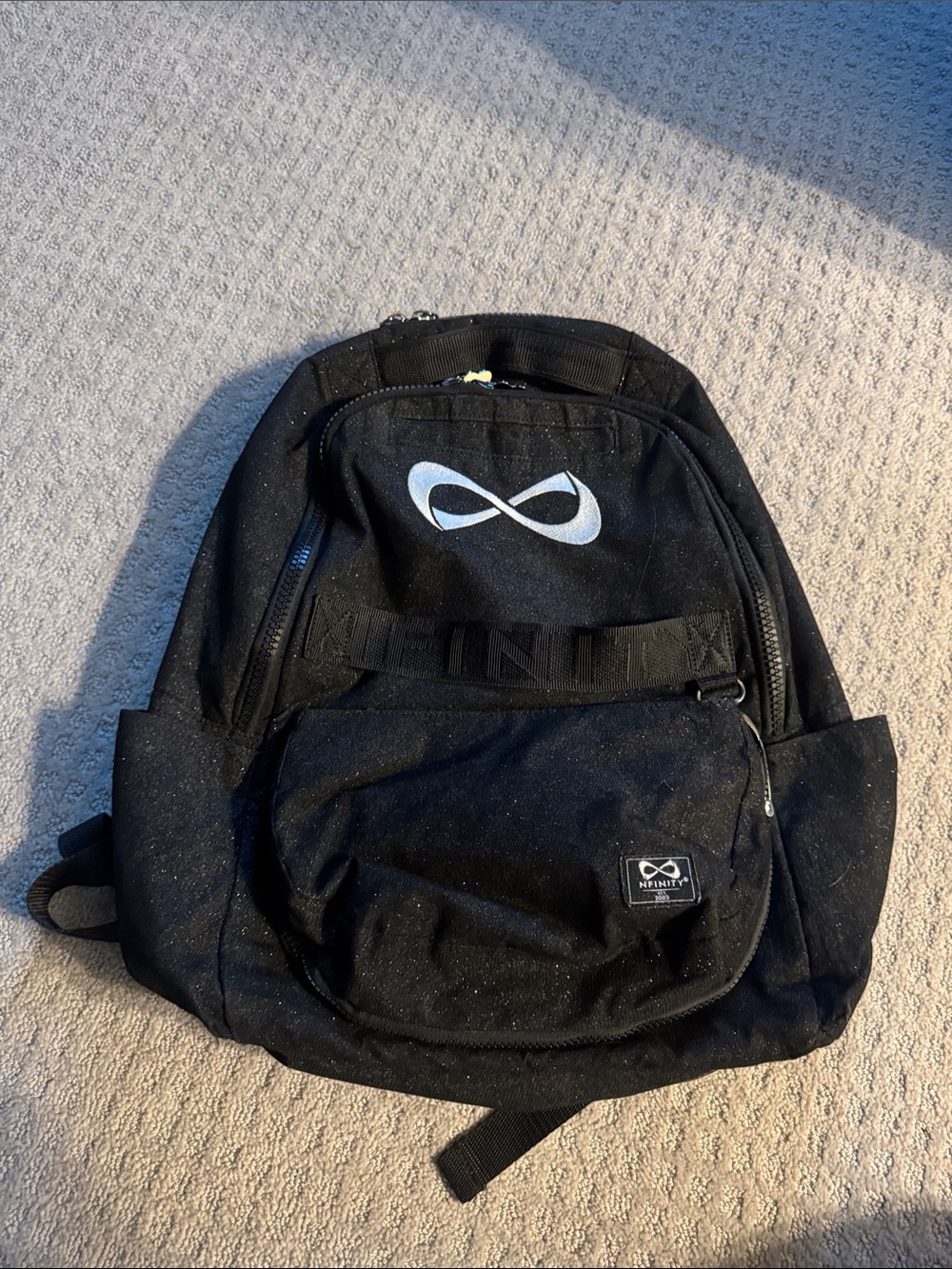 NFINITY Black Canvas Backpack with White Logo